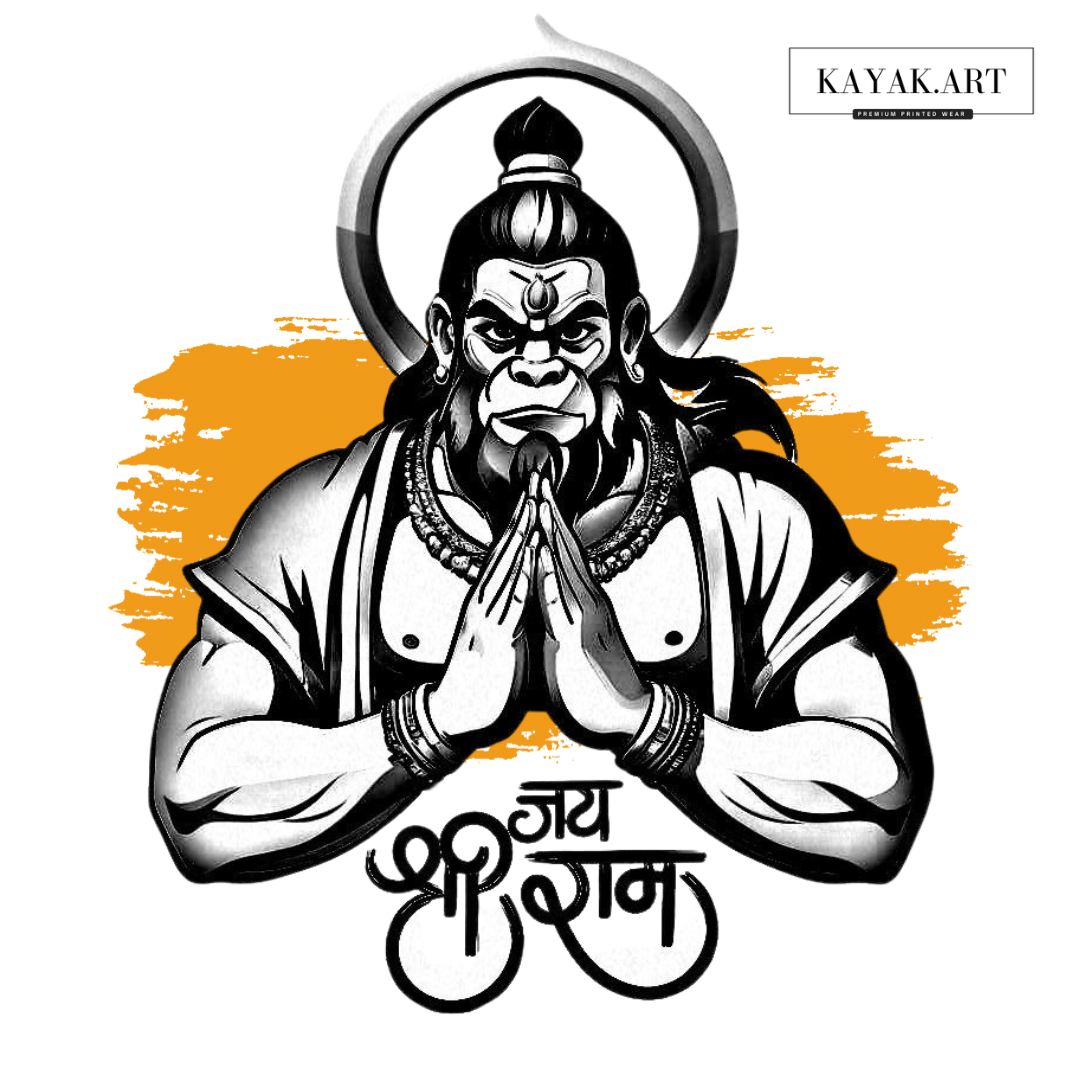 Jai Shree Ram (Ram Bhakt Hanuman) Printed T-shirt Design
