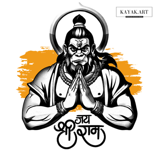 Jai Shree Ram (Ram Bhakt Hanuman) Printed T-shirt Design