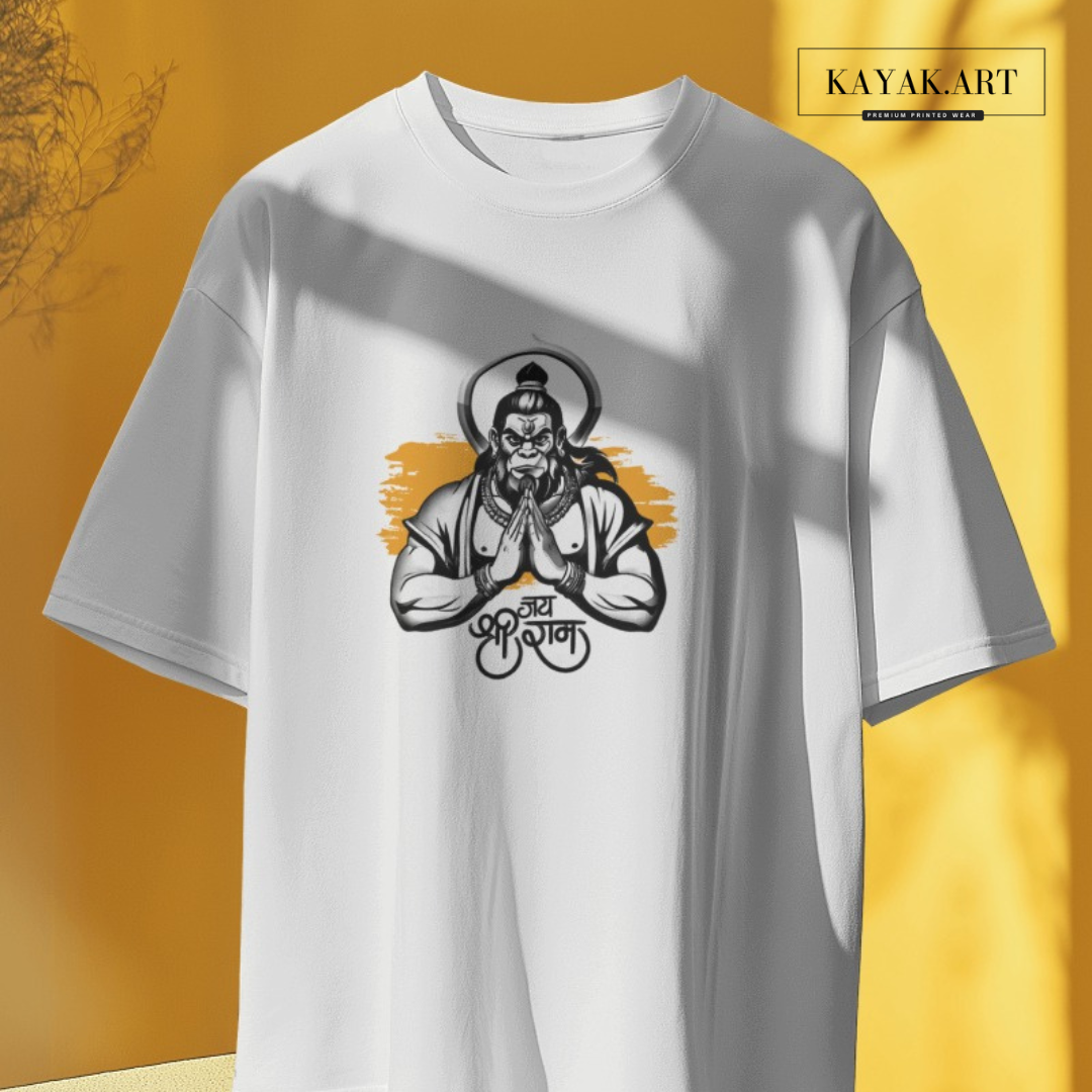 Jai Shree Ram (Ram Bhakt Hanuman) Printed T-shirt Design