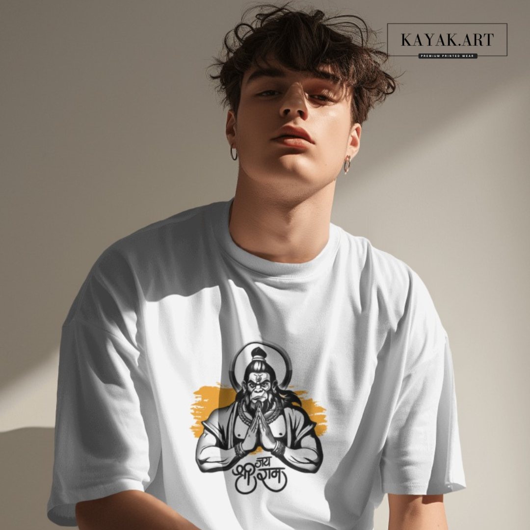 Jai Shree Ram (Ram Bhakt Hanuman) Printed T-shirt Design
