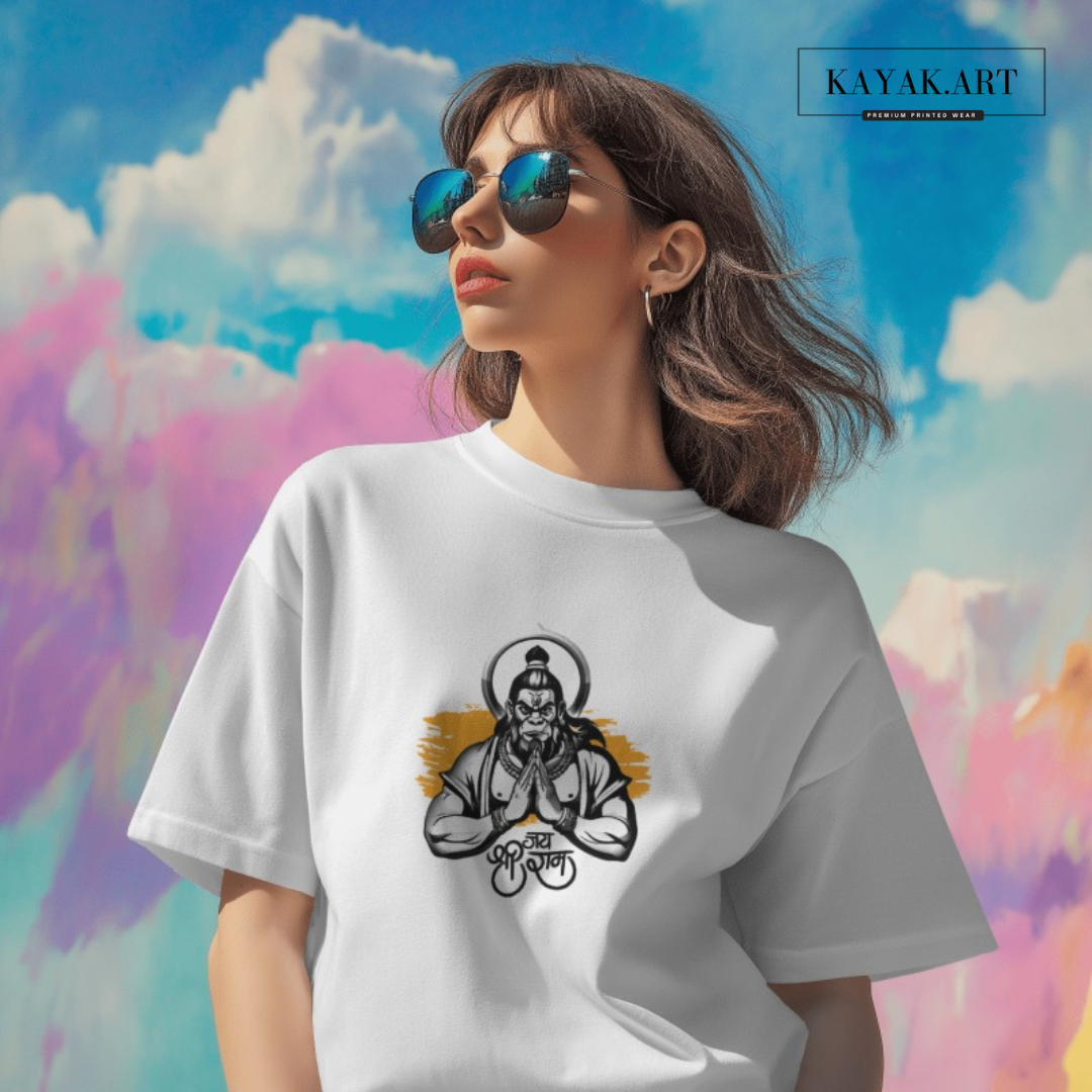 Jai Shree Ram (Ram Bhakt Hanuman) Printed T-shirt Design
